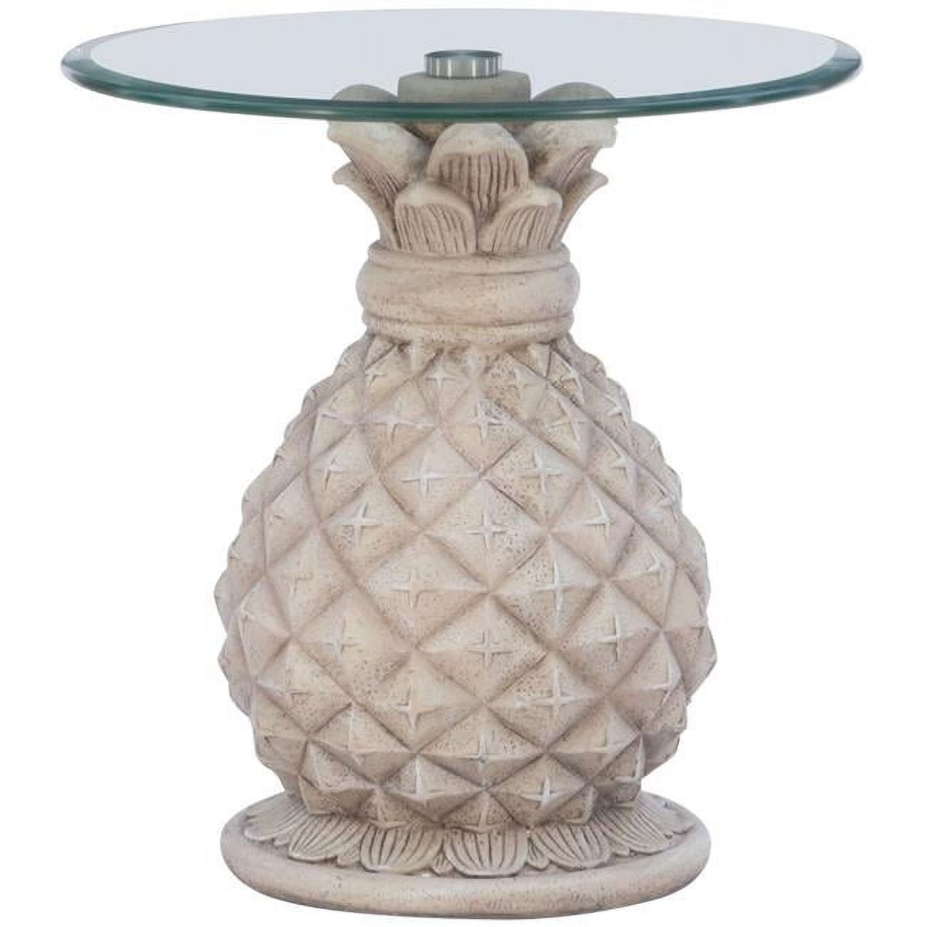 Grey & White Pineapple Accent Side Table Z906483