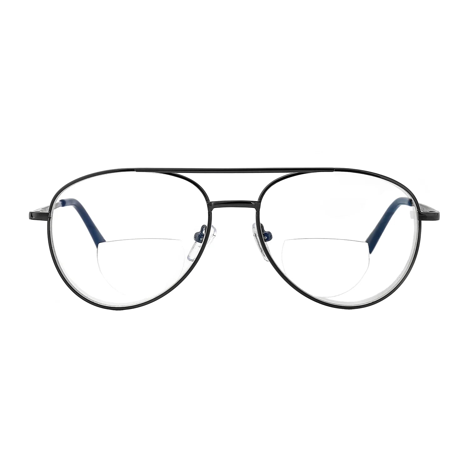 2 Pack Blue Light Blocking Bifocal Reading Glasses (Gunmetal, +1.25) E1138