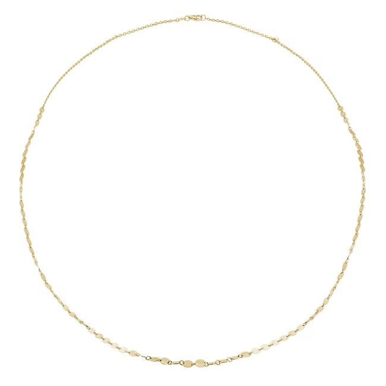 Oval Disc Necklace in 14K Yellow Gold W9398