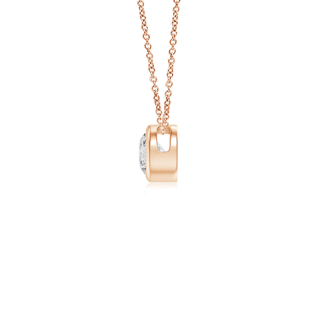 14K Rose Gold Diamond Solitaire Pendant Necklace F65610
