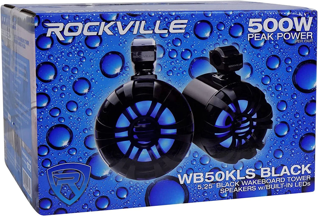 5.25" 250w Metal Marine Wakeboard LED Tower Speakers R616398