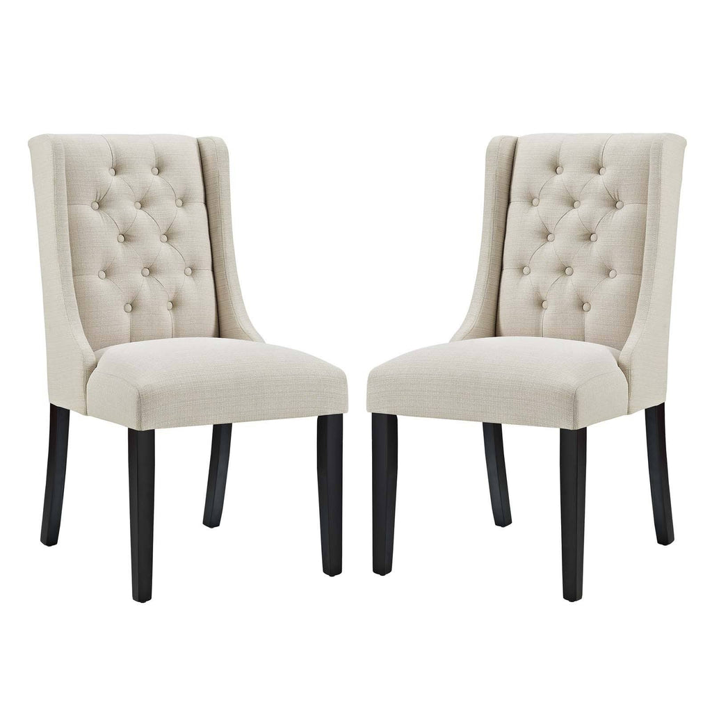 Beige Fabric Dining Chair Set of 2 A873
