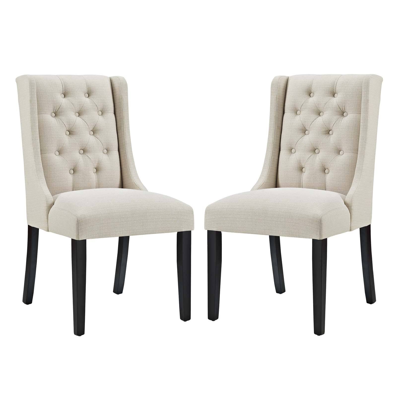 Beige Fabric Dining Chair Set of 2 A873