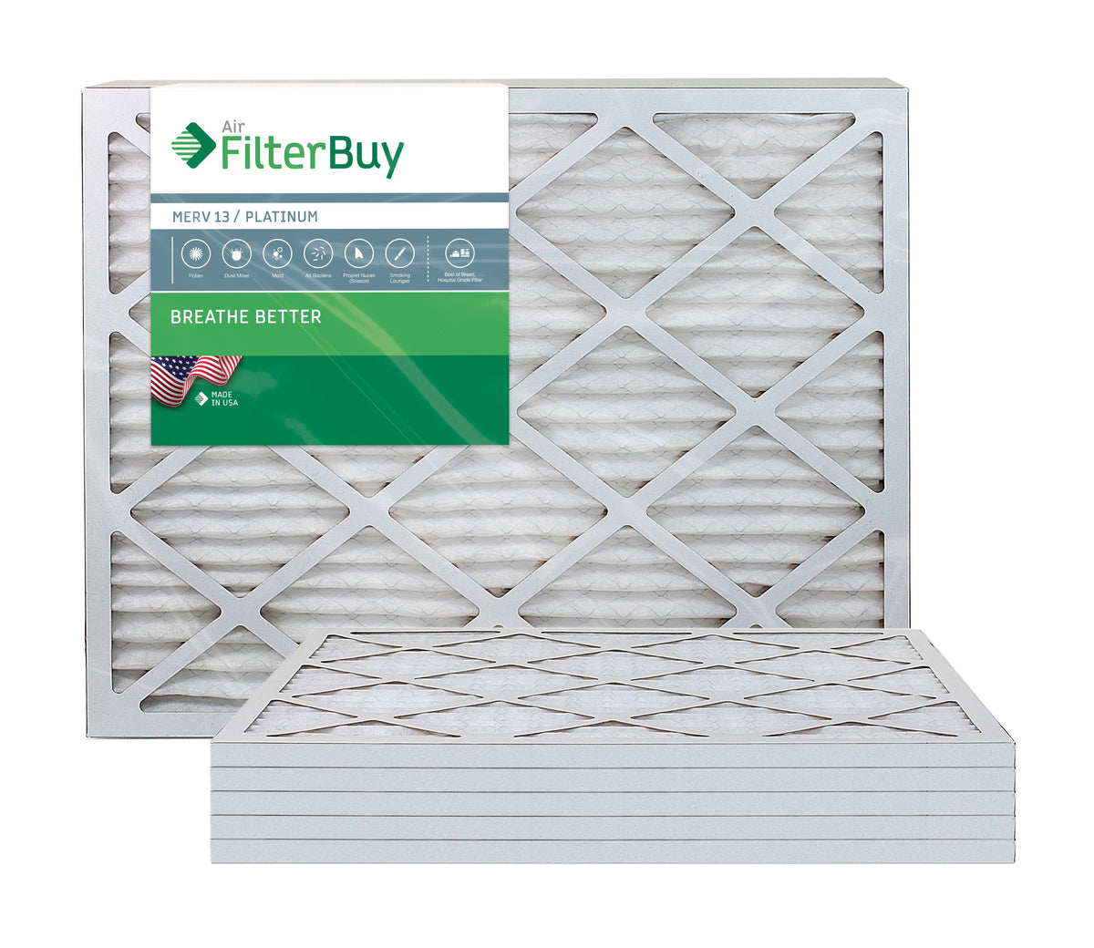 MERV 13 18x24x1 Pleated AC Furnace Air Filter, Pack of 6 V924123
