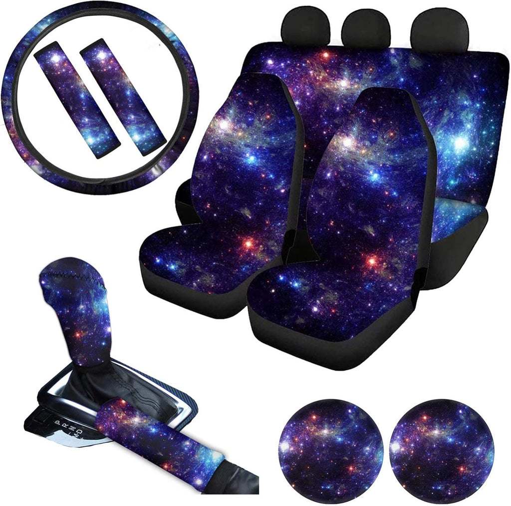 Pink Car Seat Cushion Full Set Steering Wheel Cover Seat Belt Pads Cupholder Coasters Gear Knob Handrake Covers M71266