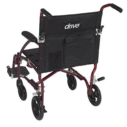 Red Frame Ultra Lightweight Transport Wheelchair U68545