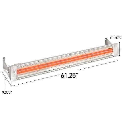 6,000 Watt Dual Element Electric Patio Heater, Stainless Steel F134697