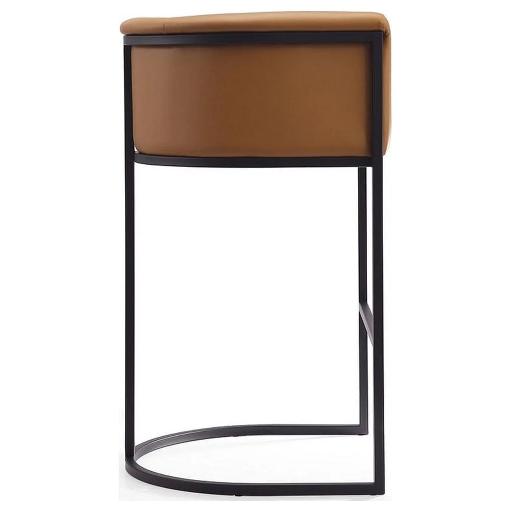 Camel and Black Metal Barstool (Set of 3) N116715