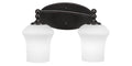 Two Light Bath Bar Dark Granite Finish with White Linen Glass J11539