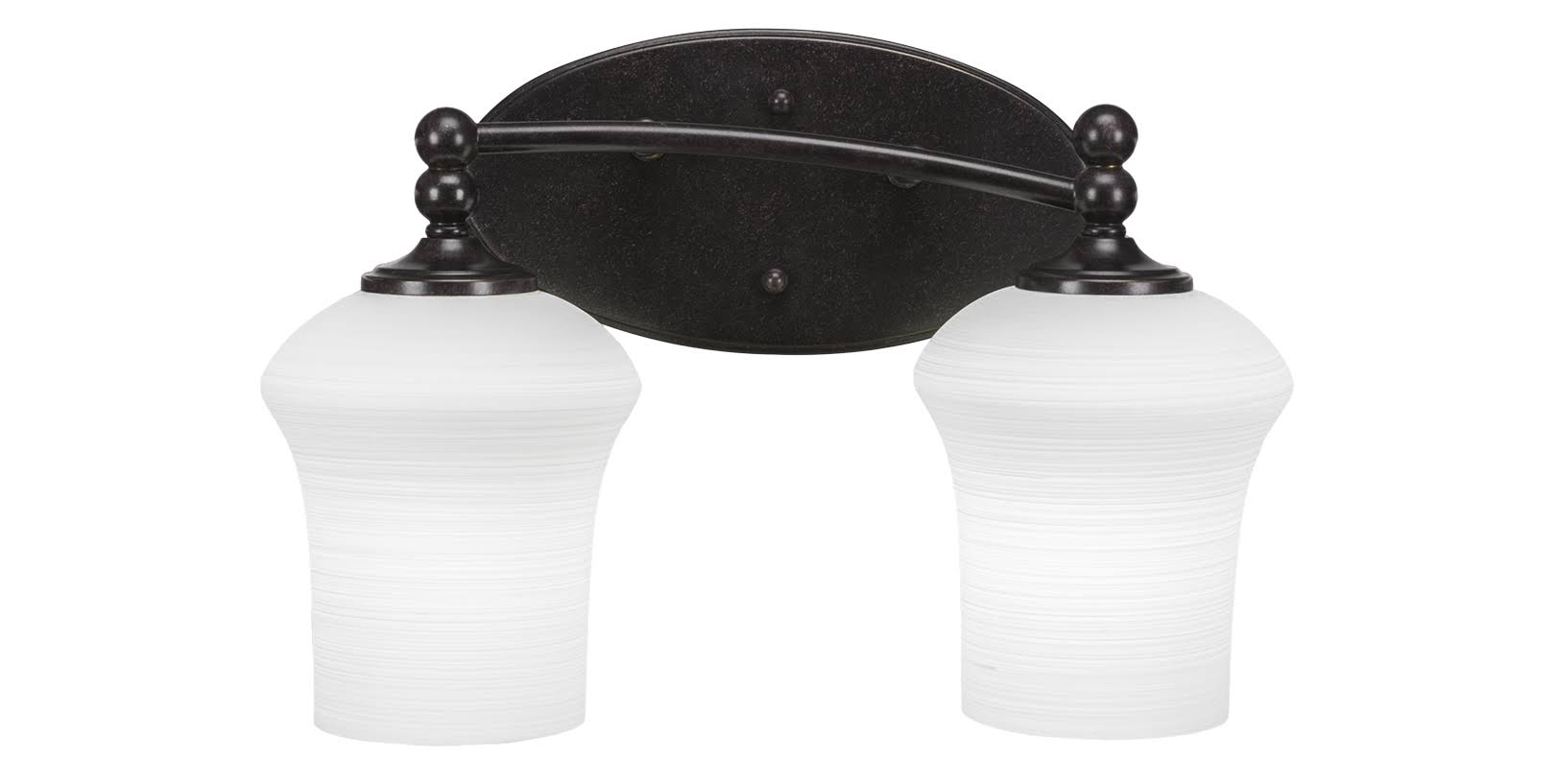 Two Light Bath Bar Dark Granite Finish with White Linen Glass J11539