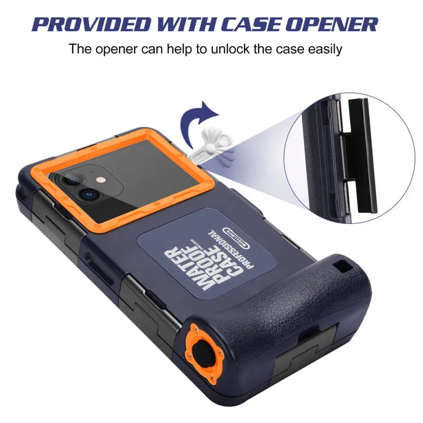 Waterproof Protective Case for Phones Up to 6.9 Inch with Lanyard V103