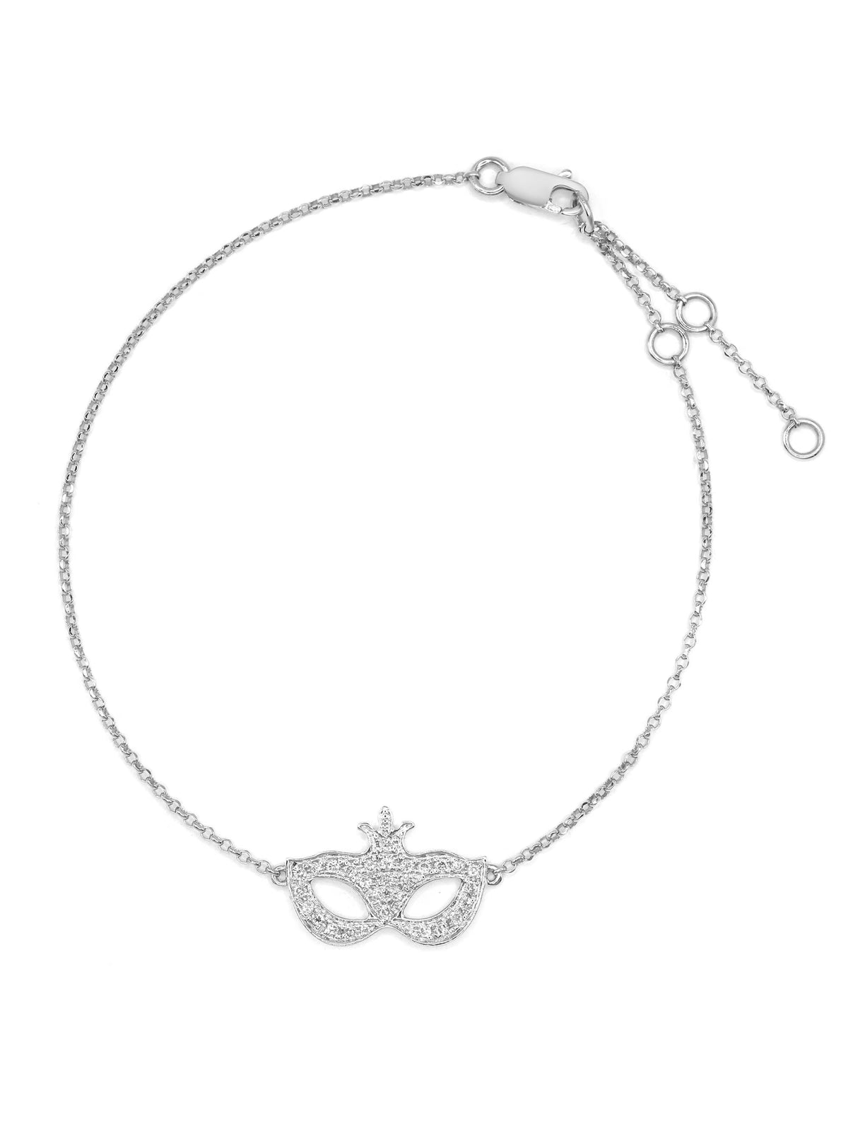 18K White Gold Diamond Masquerade Mask Bracelet O44617