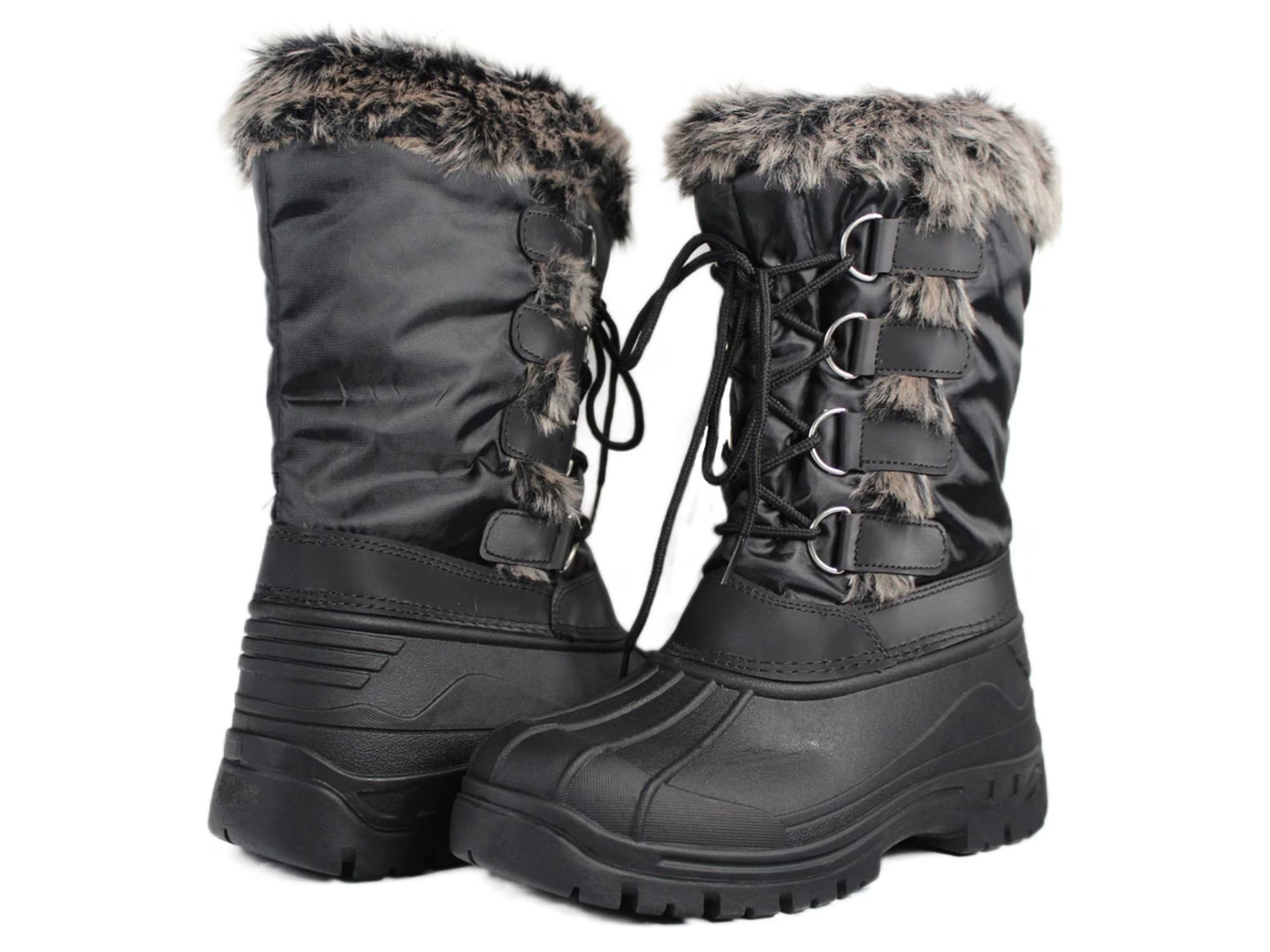 Womens Mid-Calf Snow Boots Water Resistant Non-Slip Winter Shoes B7881