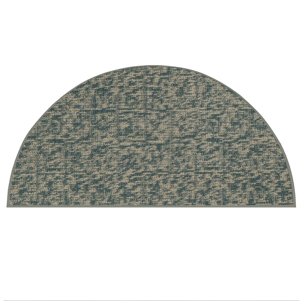 Blue 60" x 120" Half Round Solid Color Rug D830