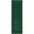 15 in. x 32 in. Exterior Real Wood Louvered Shutters Pair T6545