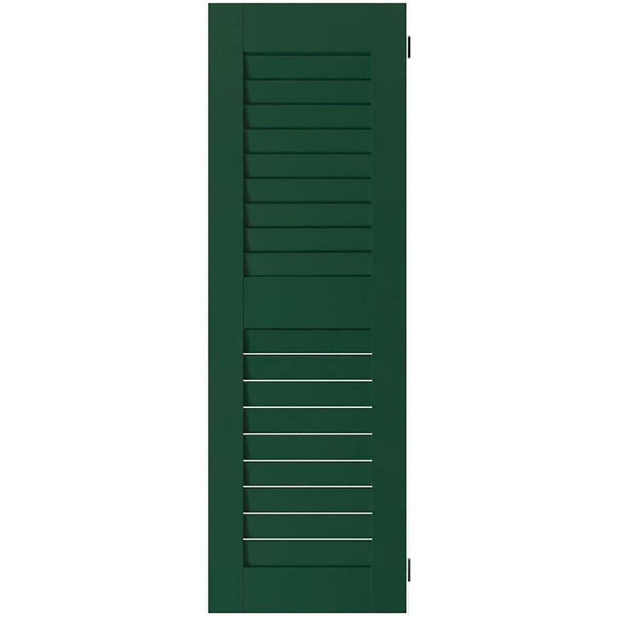 15 in. x 32 in. Exterior Real Wood Louvered Shutters Pair T6545
