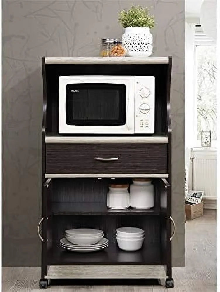 Chocolate Gray Microwave Kitchen Cart M25681