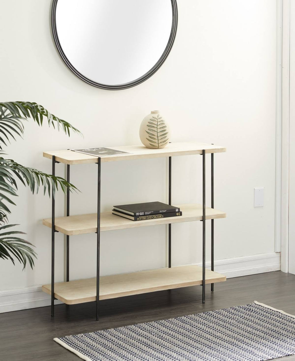Beige Metal Console Table Y919