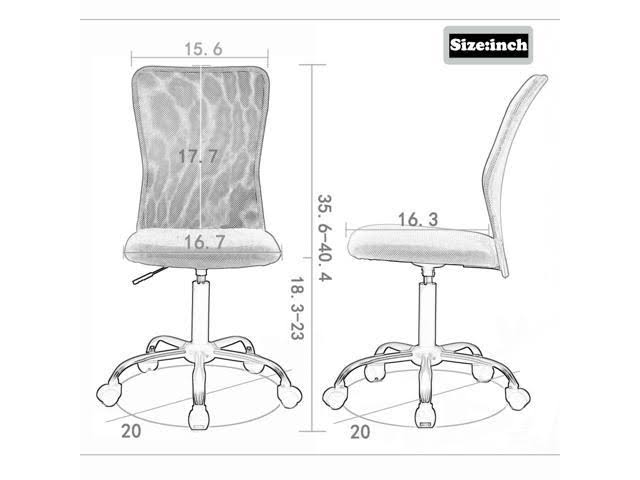 Set of 2 Mid-Back Mesh Ergonomic Swivel Office Chair Y87477