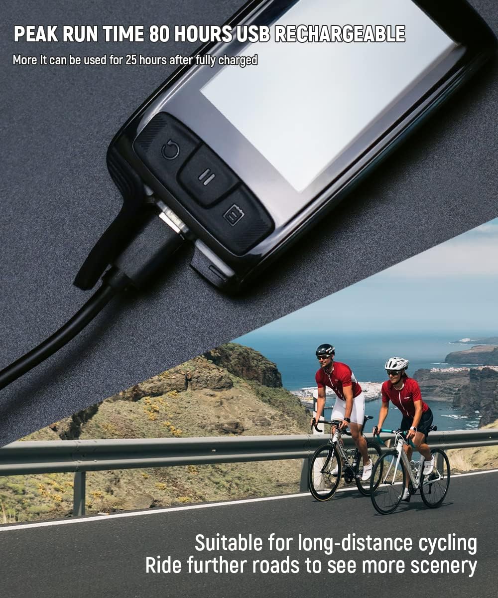Blade Wireless Bike Computer with Backlight Speed Cadence Sensor Included Bluetooth ANT+ 80 Hours Battery 2.5in Screen Waterproof J4440
