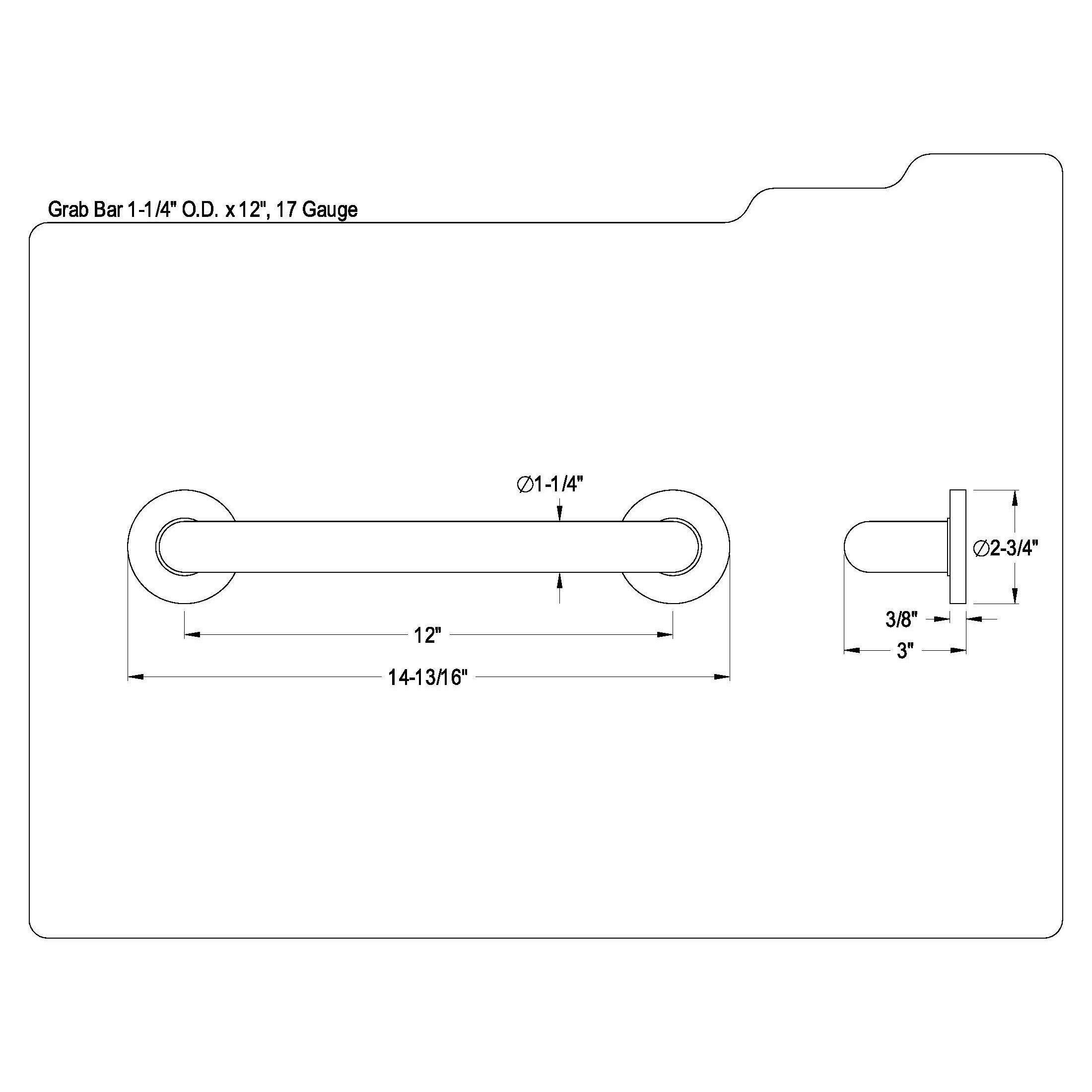 Silver - Chrome Finish Grab Bar R27684