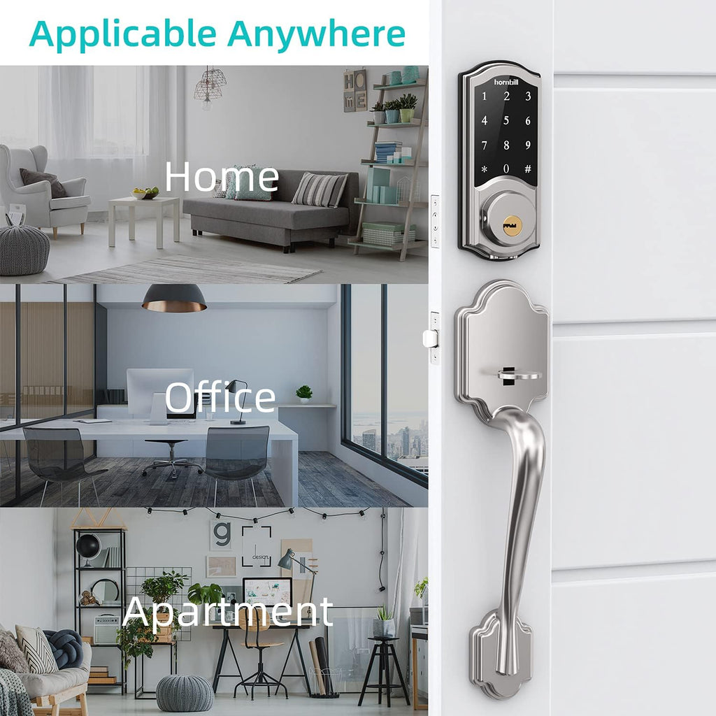 Smart Locks Deadbolt with Keypad, Bluetooth Electronic Touchscreen Auto Code Lock Y39447