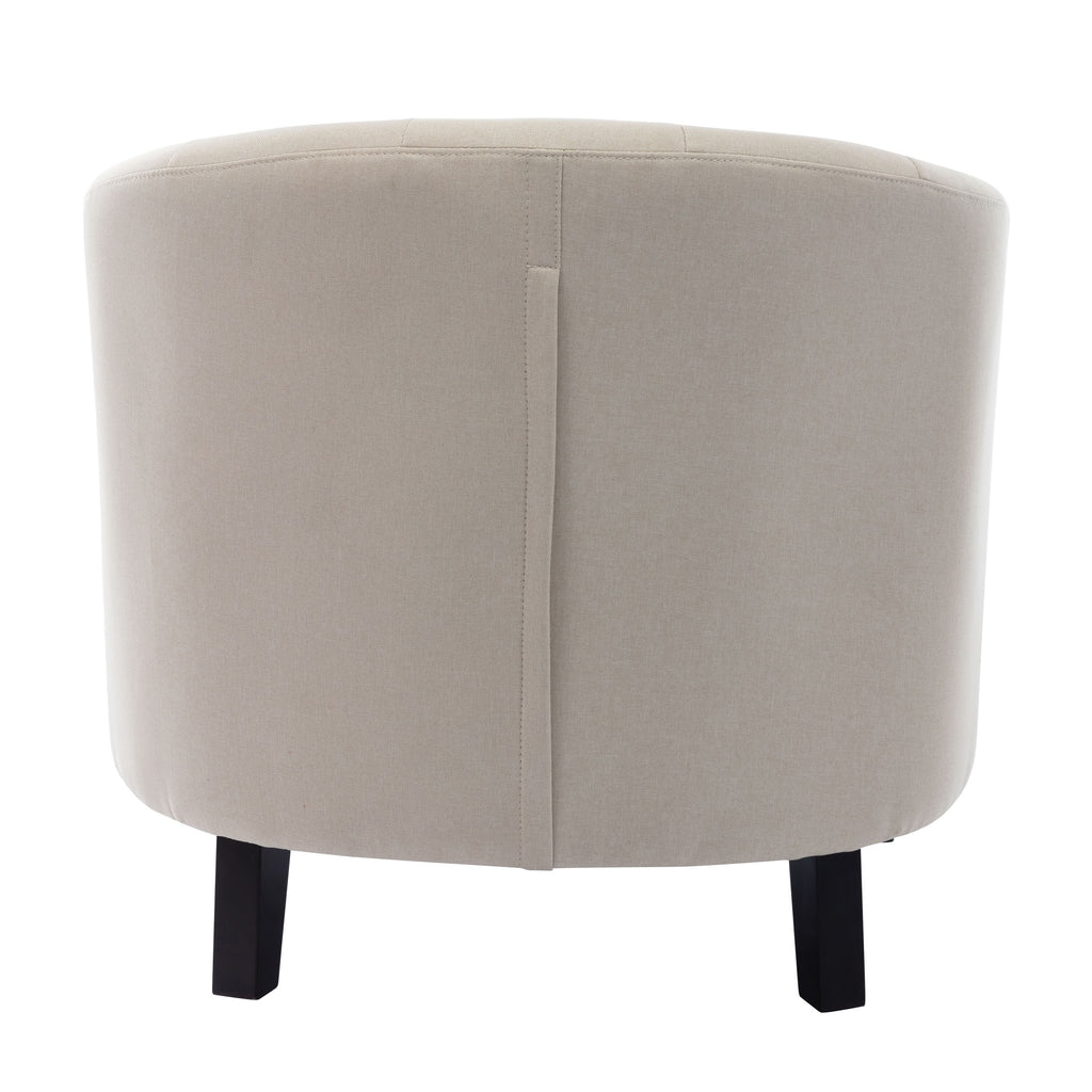 Tan Button Tufted Linen Accent Chair F408900