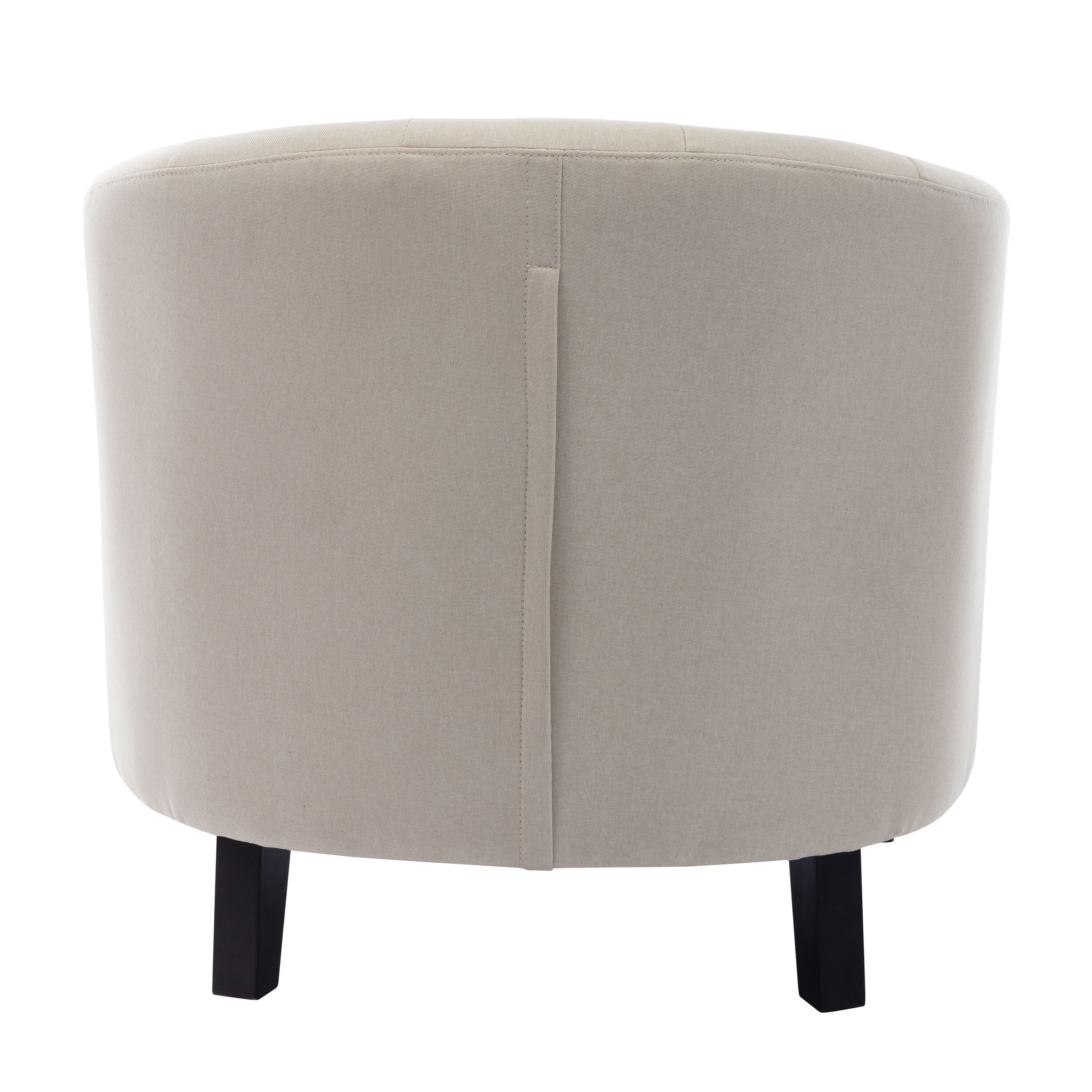 Tan Button Tufted Linen Accent Chair F408900