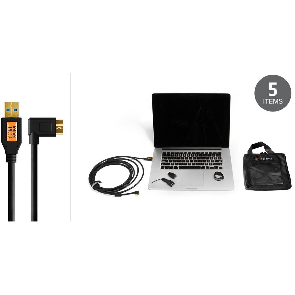 Black USB 3.0 Micro-B Cable Starter Tethering Kit Z29552