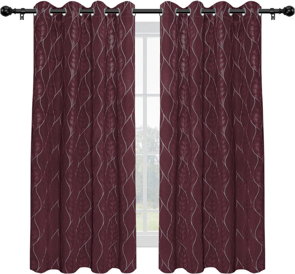 3D Jacquard 100% Blackout Curtain, 2 Panels, 52x63 in, Camel M925