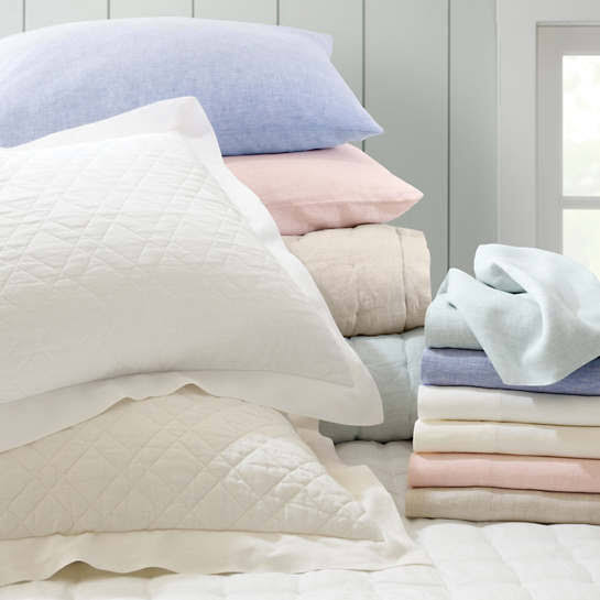 King Washed Linen Ivory Quilt J308866