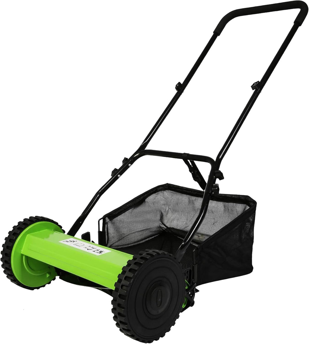 16-Inch Manual Reel Lawn Mower with Detachable Grass Catcher R110