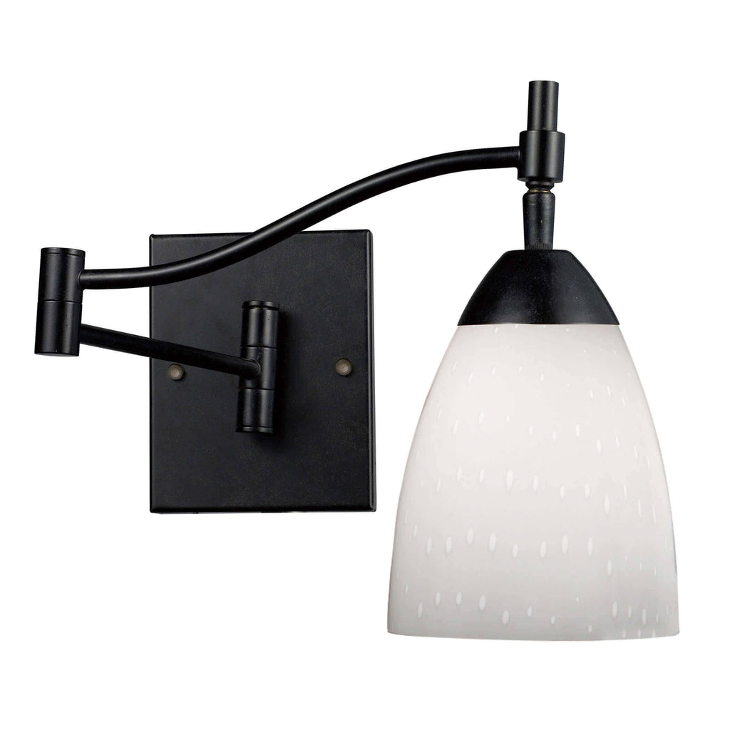 Dark Rust and Simple White 1 Light Sconce E124876