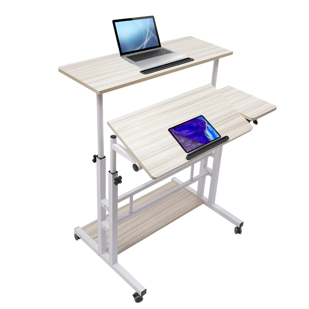 Adjustable Mobile Stand Up Desk with Footrest W621