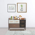 4 Drawers Fabric Vertical Organizer Dresser with Steel Frame Wood Top X85242