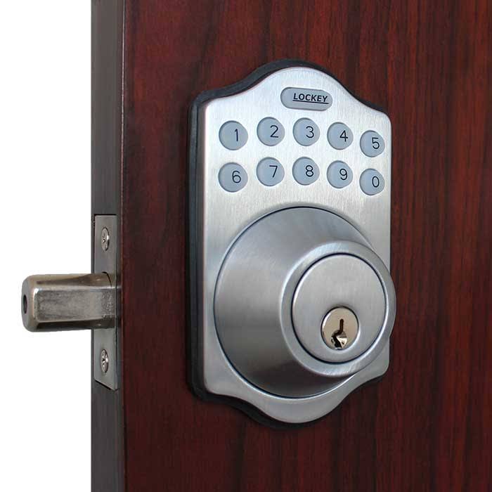 Satin Nickel Electronic Keypad Single Cylinder Deadbolt B4198