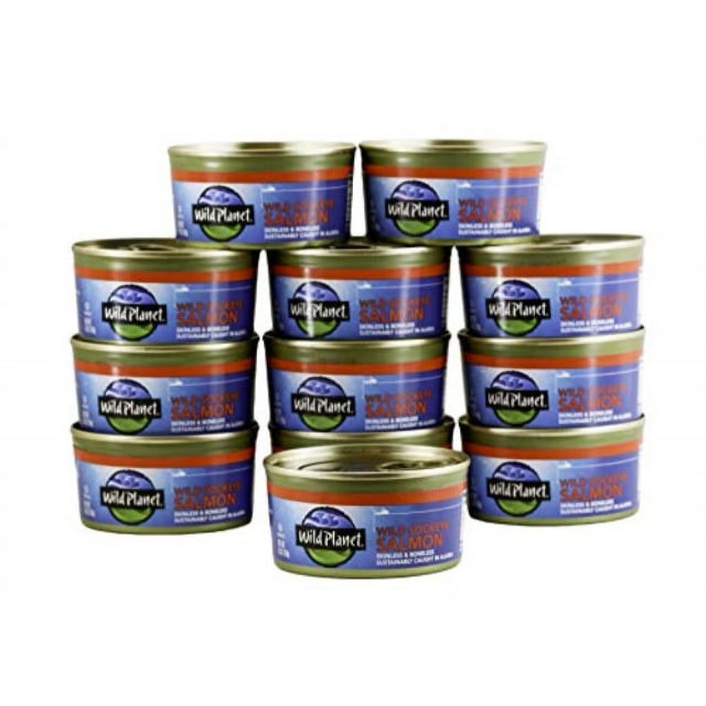 Skinless Boneless Wild Sockeye Salmon, 6 Ounce, Pack of 12 N4555