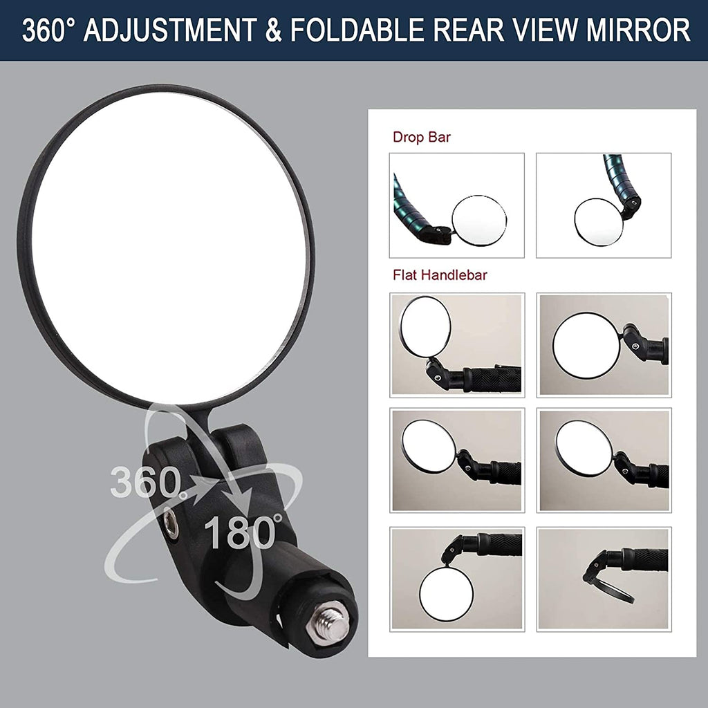 2Pcs Adjustable Bicycle Rear View Mirror H20727