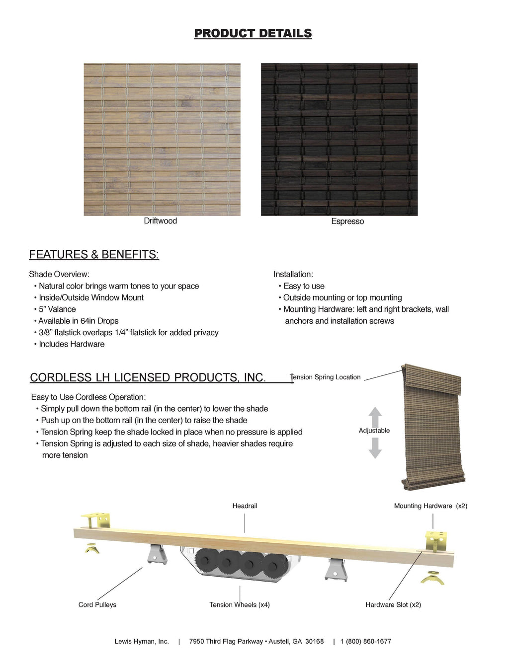 Cordless Roman Shade 41x64 V4738