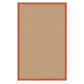Machine Tufted Wool 5'x8' Rug in Sisal and Burnt Orange H538