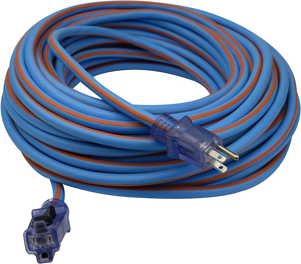 50 ft 3 Outlet Heavy Duty Outdoor Extension Cord 12/3 SJTOW Yellow R32371