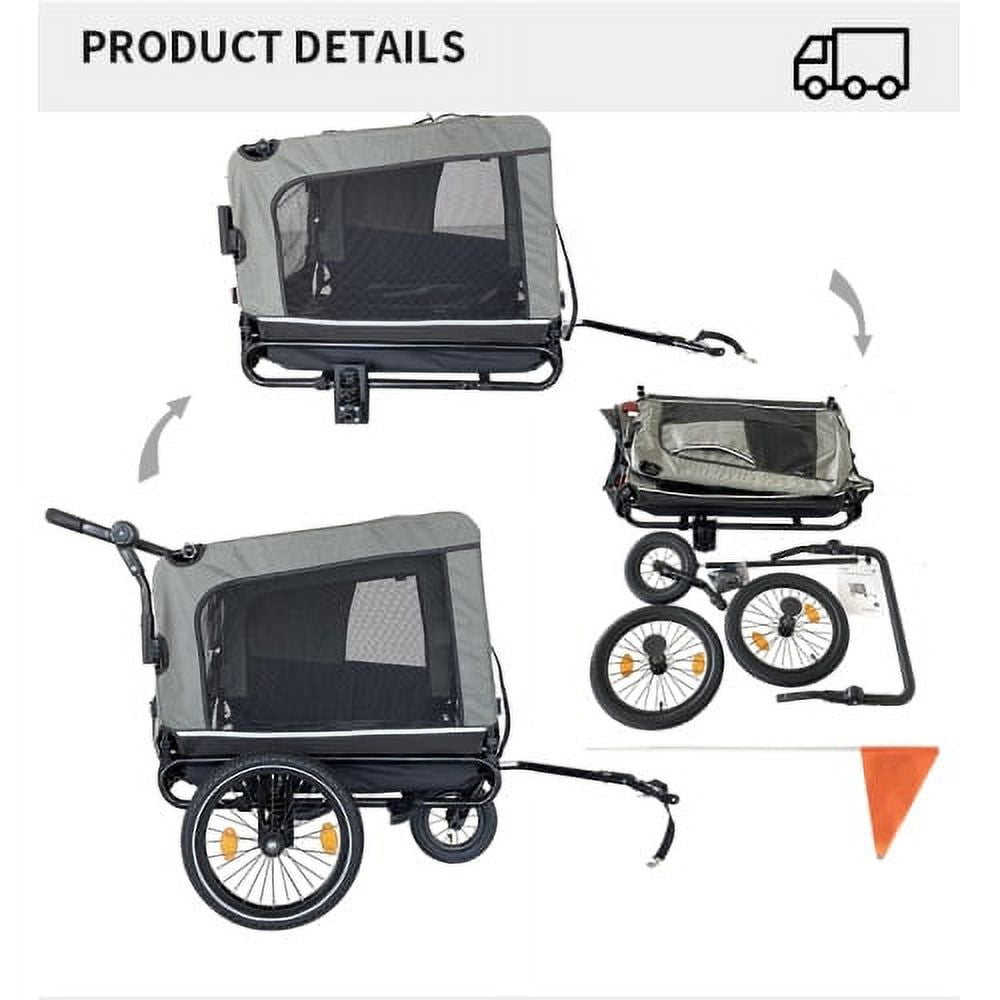 Heavy Duty Foldable Pet Stroller Dog Carrier Bicycle Trailer E27818