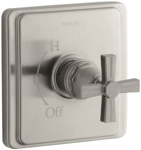 Brushed Nickel Pressure Balancing Valve Trim with Cross Handle M6767