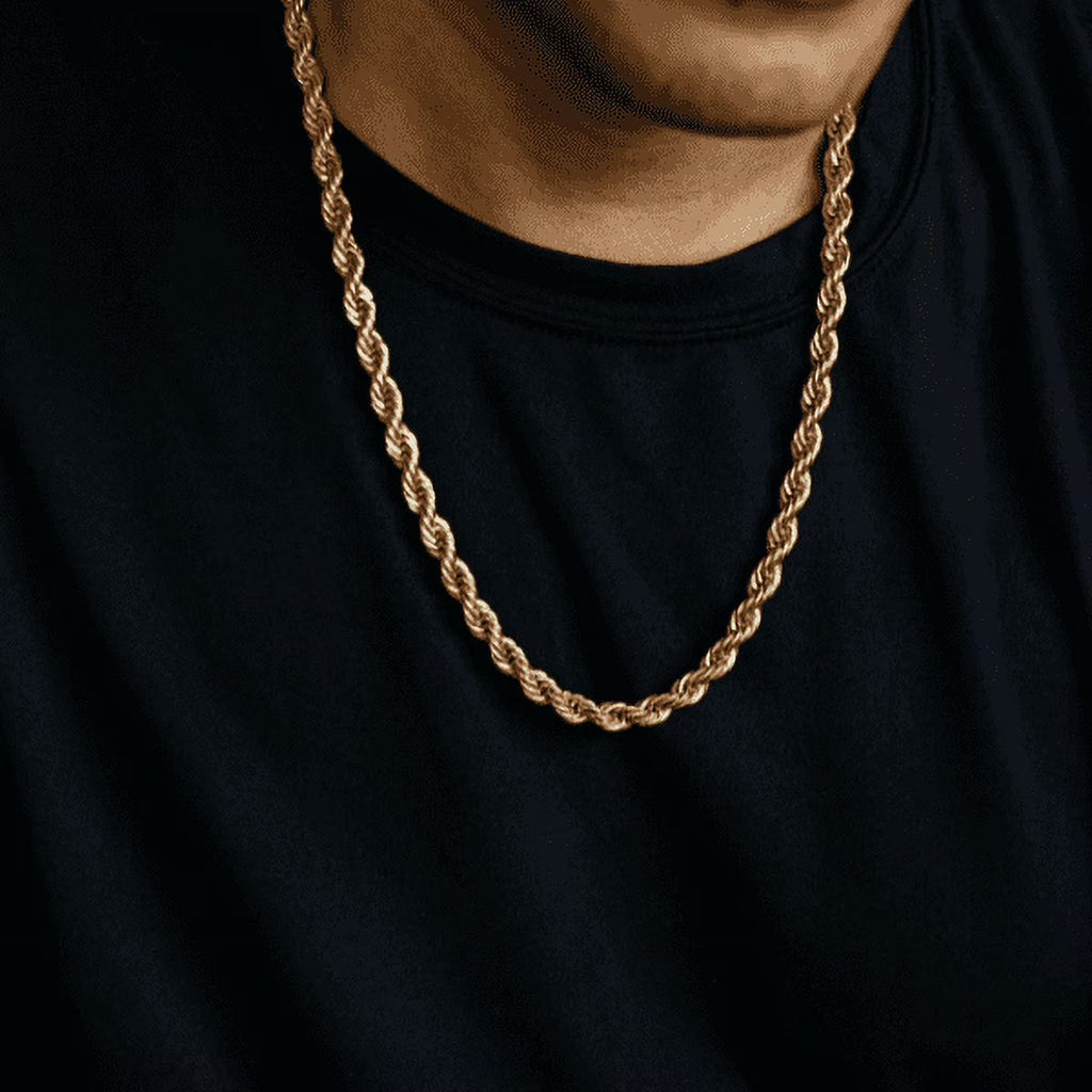 24k Gold Plated Rope Chain Necklace G7545