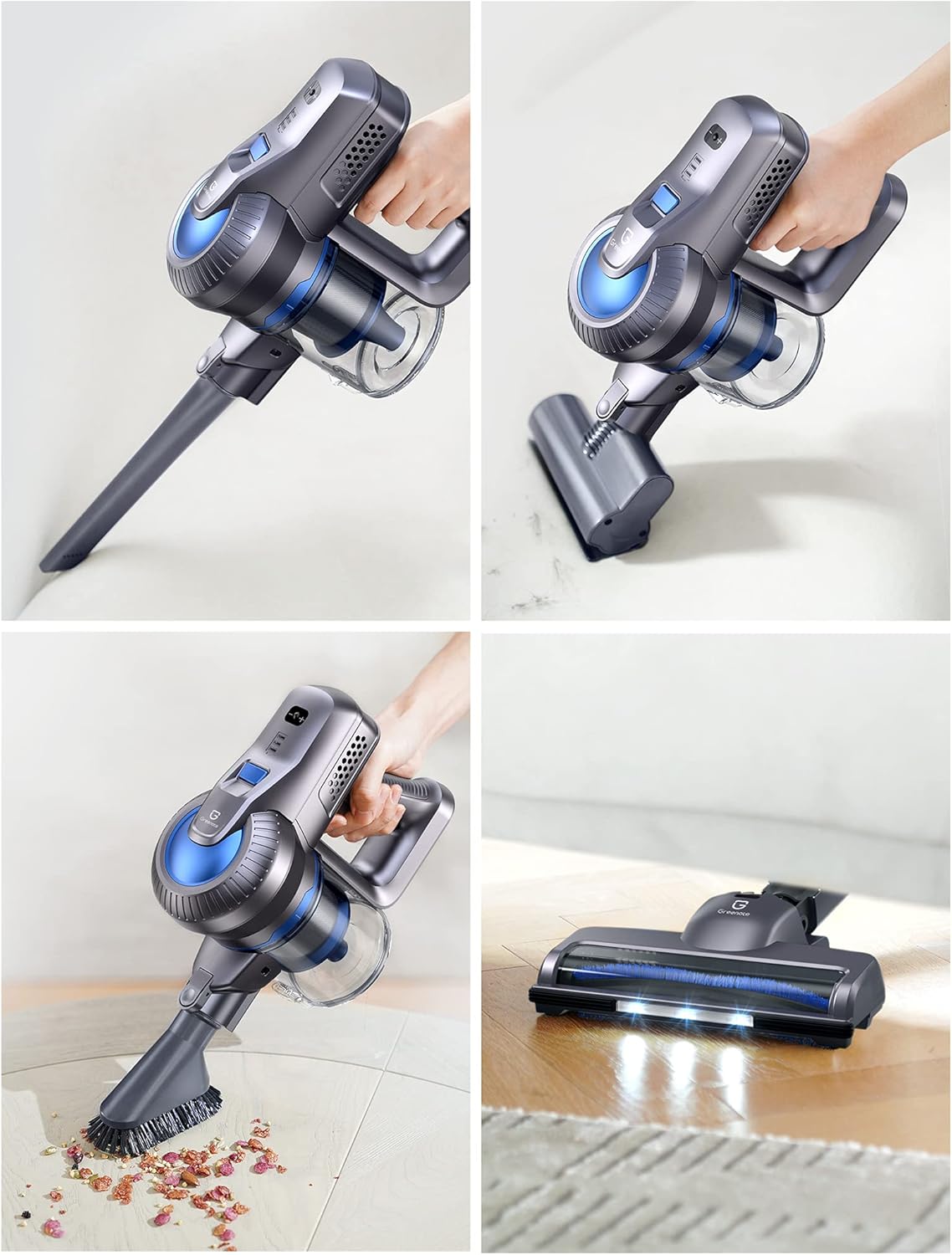 Cordless Stick Vacuum 4 in 1 with LED Headlights I579