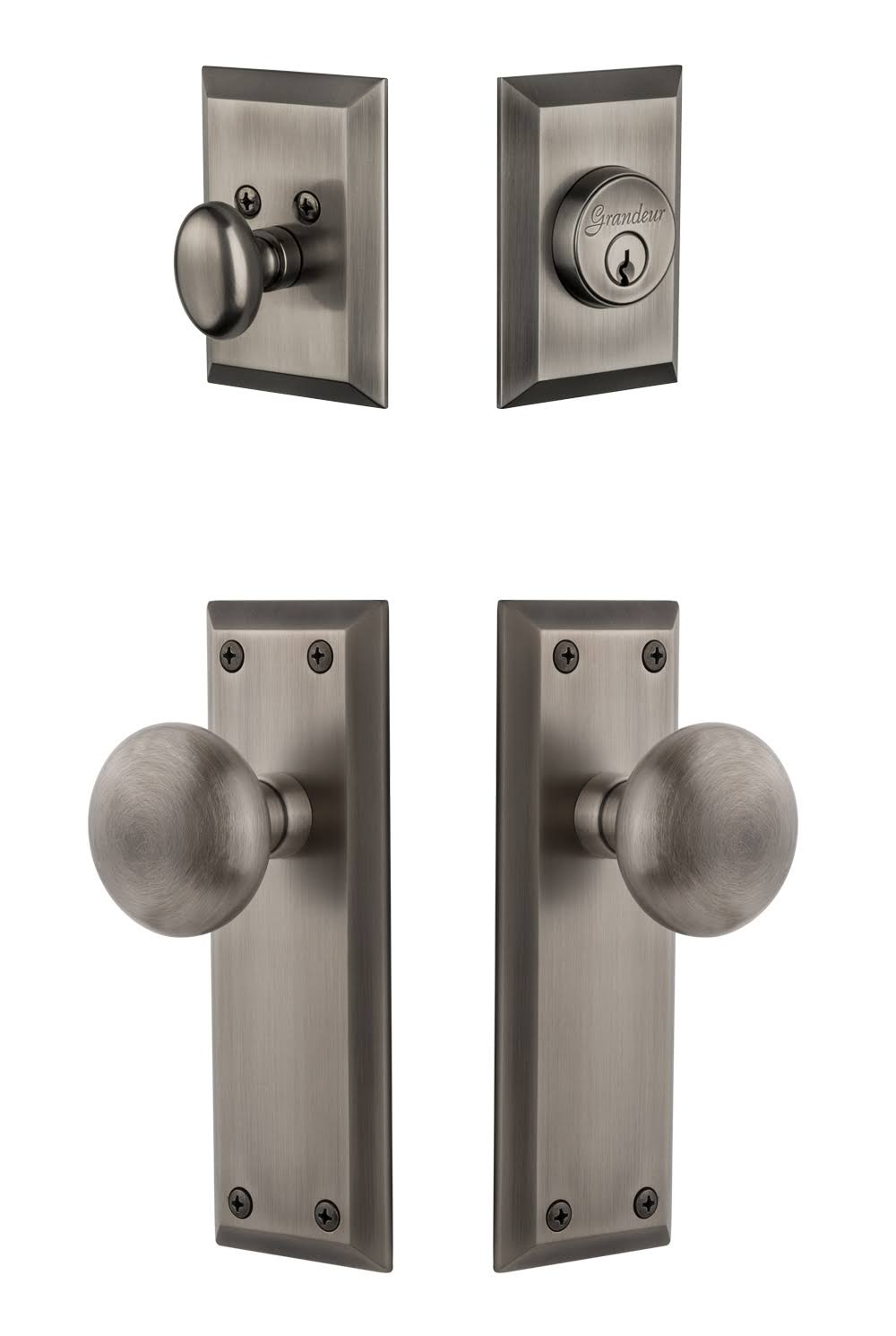 Lifetime Brass Door Knob with Single Cylinder Deadbolt Z14626
