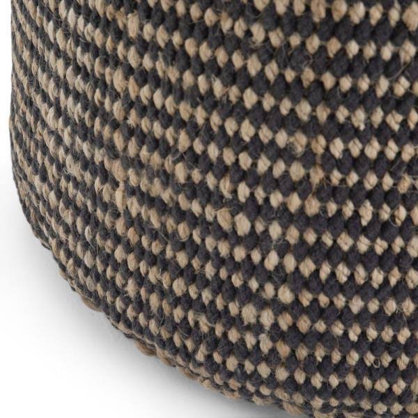 Natural Jute Round Braided Pouf V88941