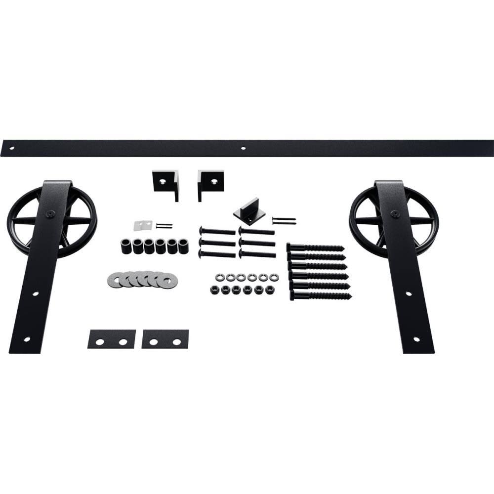Barn Door Hardware Set with Track for 1 3/8x22 Doors, Dark Gray P28097