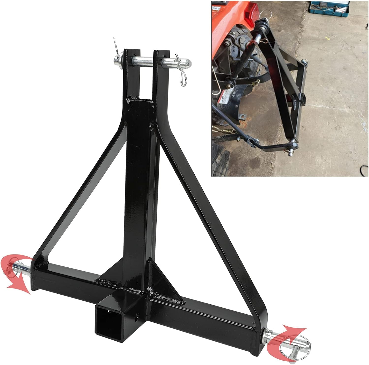 2 Receiver 3 Point Trailer Hitch Category 1 Tractor Tow Drawbar Adapter F543990