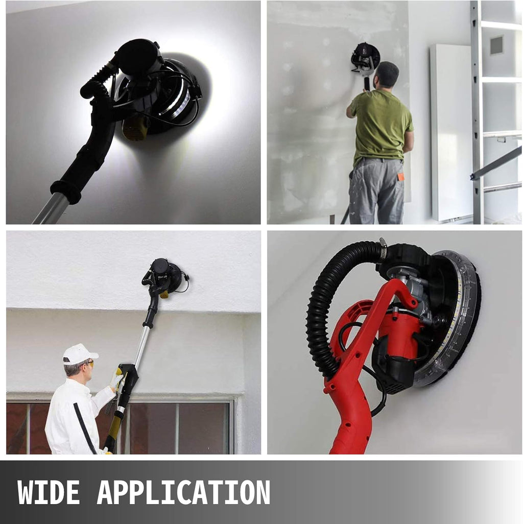 1200W Electric Drywall Sander with Carry Vacuum Bag, 6 pcs Sanding Discs Y18571